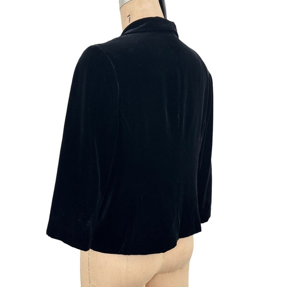 Vintage Mary McFadden Black Velvet Jacket Silk Rayon Blazer Sz Medium - Picture 7 of 8